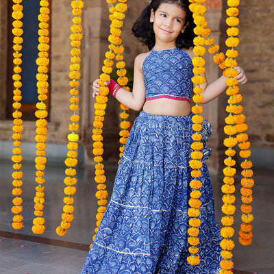 Moana Handblock Cotton Lehenga Set