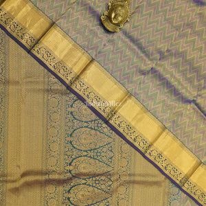 Blue Dual Tone Pure Kanjivaram Silk Saree