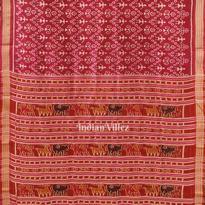 Maroon Tribal Odisha Ikat Contemporary Silk Saree