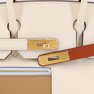 HERMÈS Limited Edition Birkin 30 Colormatic Cuivre (6C) Chai (0M) Nata (I2) Swift Gold