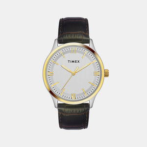 Classics Men Quartz Silver Dial Analog Leather Watch TW0TG6522