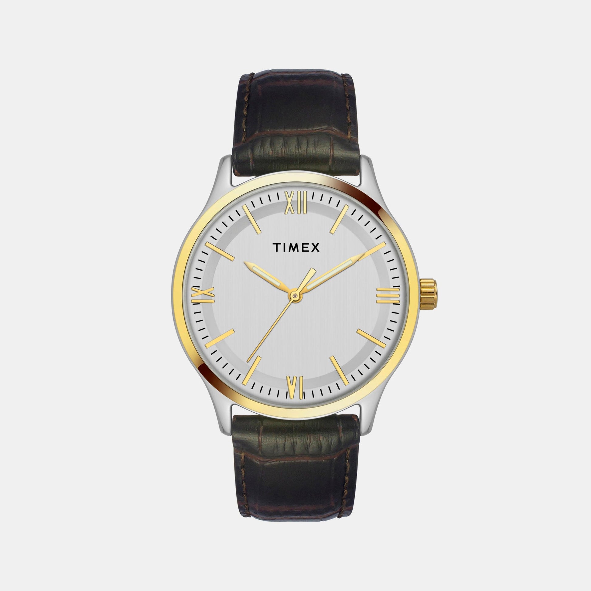 Classics Men Quartz Silver Dial Analog Leather Watch TW0TG6522