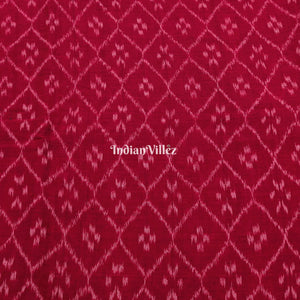 Maroon Odisha Ikat Sambalpuri Cotton Fabric
