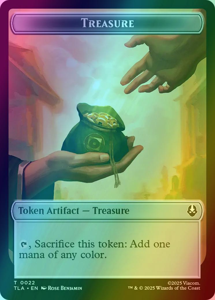 Aang, Awoken Avatar - Marit Lage Token (01) // Treasure Token (22) [TLE/TLA Set Symbol] [Avatar: The Last Airbender Eternal: Tokens] [Foil]