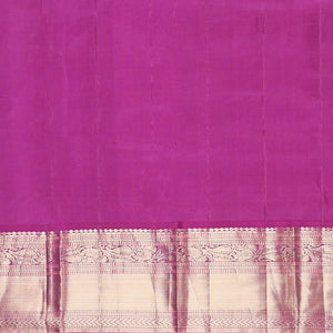 Green floral buttas silk saree with contrast border of muthu, manga , kuyil kann design & floral zari design pallu