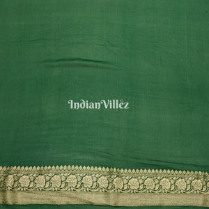 Rama Green Pure Banarasi Khaddi Georgette Saree