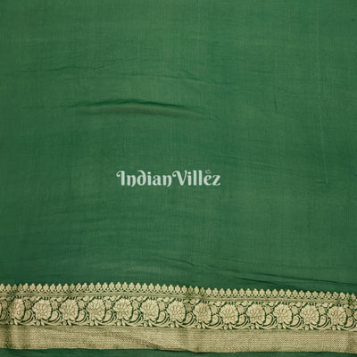 Rama Green Pure Banarasi Khaddi Georgette Saree