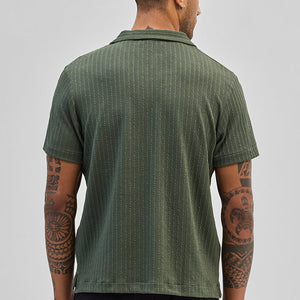 Olive Textured Cuban T-Shirt