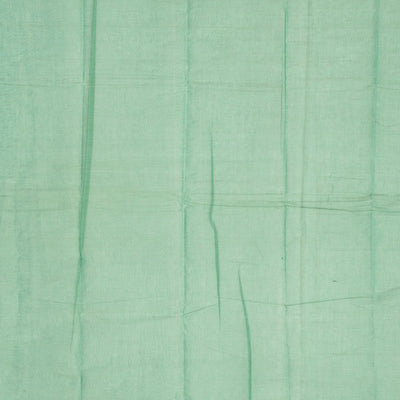 Light Green Handloom Rasipuram Cotton Saree With Stripes