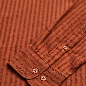 Rust Stripes Slim Fit Shirt