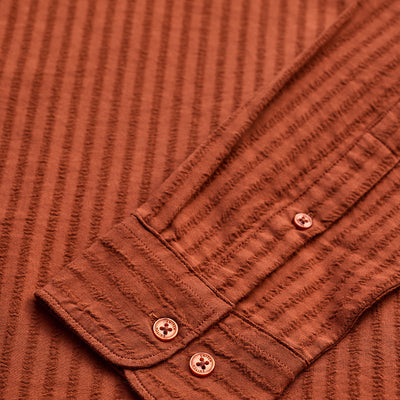 Rust Stripes Slim Fit Shirt