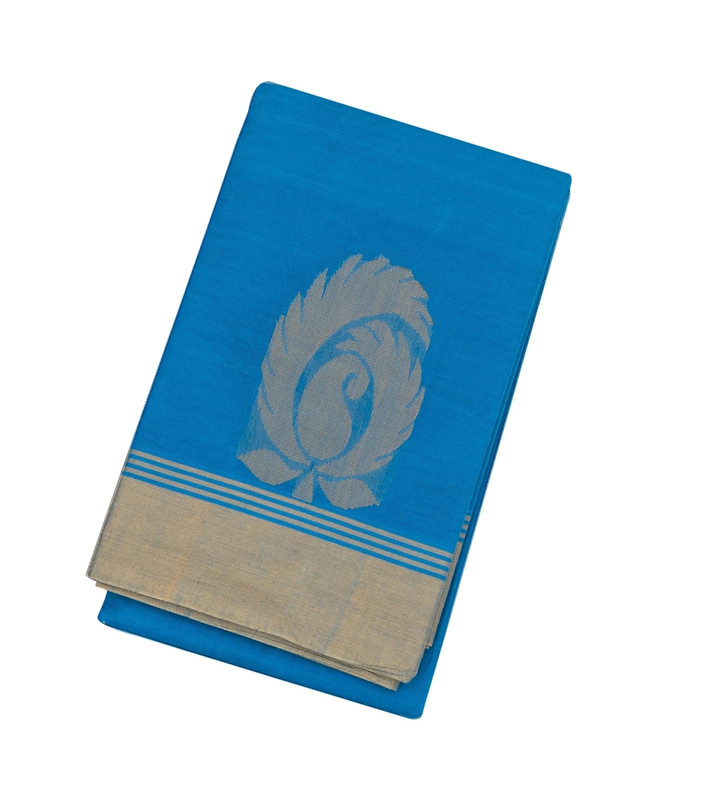 Light Blue Handloom Rasipuram Cotton Saree With Mango Buttas