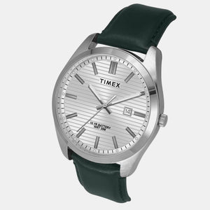 E Class Men Quartz Silver Dial Analog Leather Watch TWTG10407