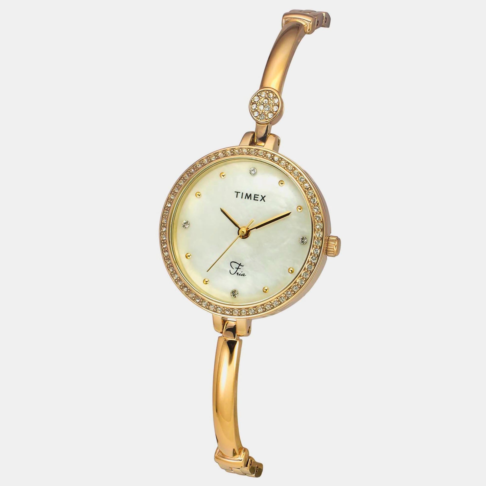 Fria Women Quartz Mother Of Pearl Dial Analog Brass Watch TWEL18401