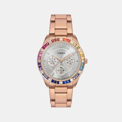 E Class Women Quartz Silver Dial Analog Stainless Steel Watch TWEL16802