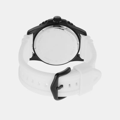 Fossil Blue Dive Men Quartz White Dial Analog Silicone Watch FS5999