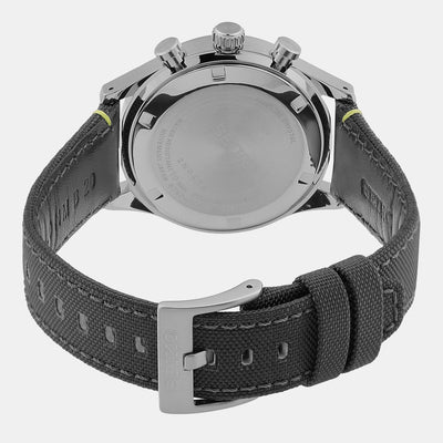 Dress Men Quartz Grey Dial Chronograph Leather Watch SSB423P1