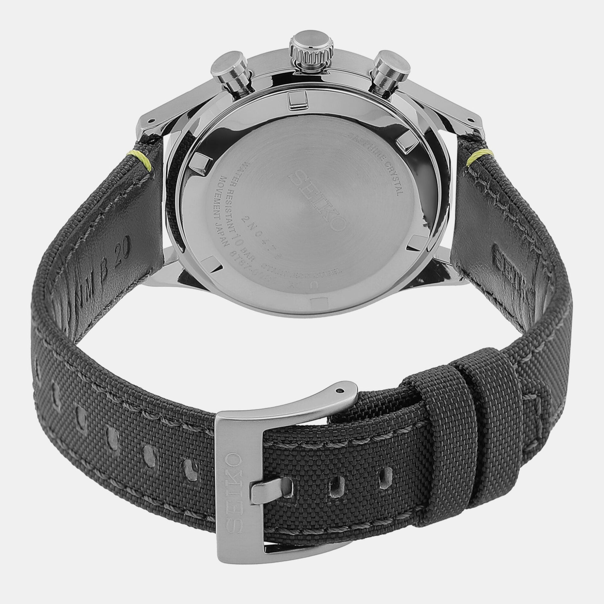 Dress Men Quartz Grey Dial Chronograph Leather Watch SSB423P1