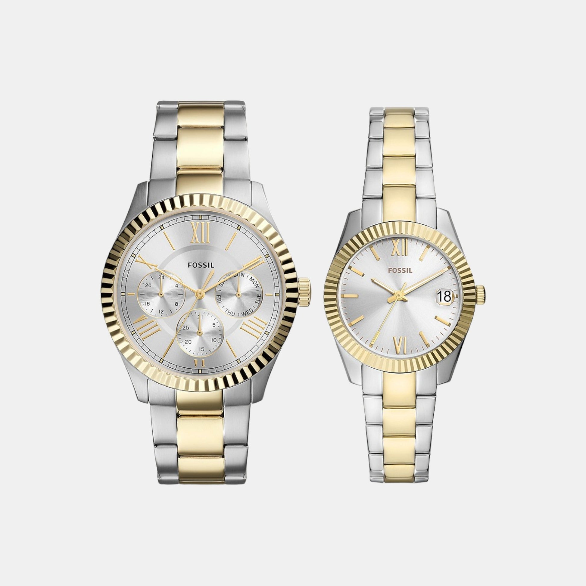 Chapman Couple Quartz Silver Dial Analog Stainless Steel Watch FS5987SET