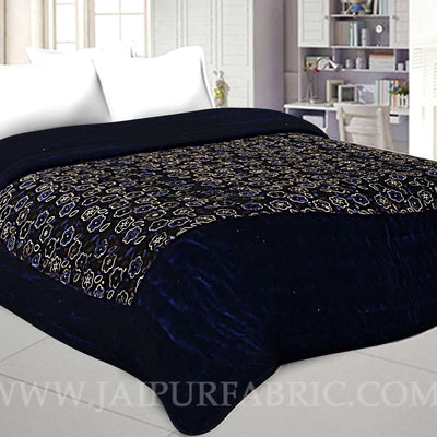 Double Bed  Velvet  Quilt Multi Floral Design print