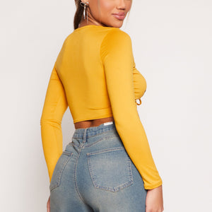 Graphic Double Tie Front Crop Top