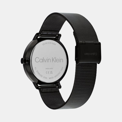 Ck Stun Unisex Quartz Black Dial Analog Mesh Watch 25200401