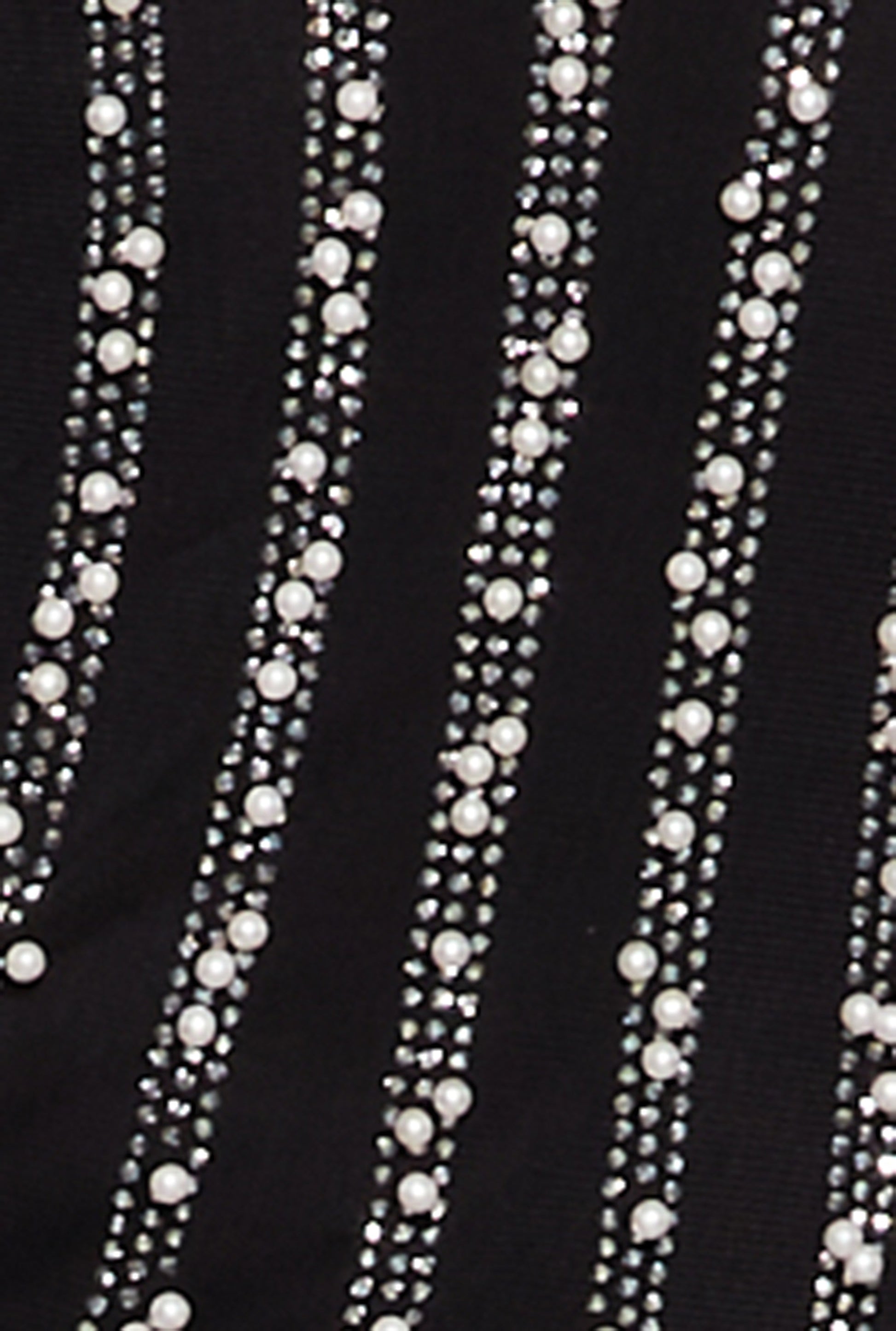 Mesh Rhinestone Faux Pearl Bustier Dress