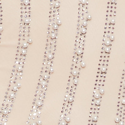 Mesh Rhinestone Faux Pearl Bustier Dress
