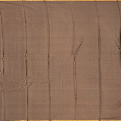 Beige Mysore Crepe Silk Saree With Floral Jaal Zari Motifs