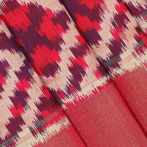 Ikat Silk Dark Magenta Saree