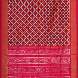 Ikat Silk Dark Magenta Saree