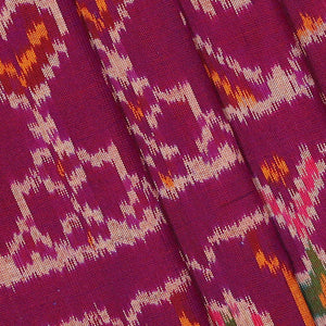 Ikat Silk Dark Red Saree