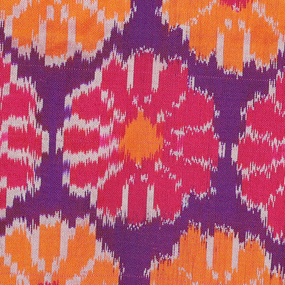 Ikat Silk Purple Saree