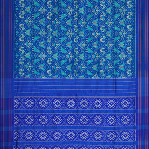 Ikat Silk Royal Blue Saree