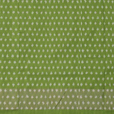Ikat Silk Golden Green Saree