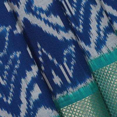Ikat Silk Dark Blue Saree