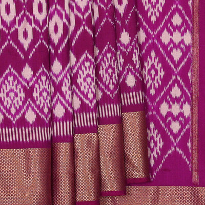 Ikat Silk Magenta Saree