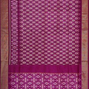 Ikat Silk Magenta Saree