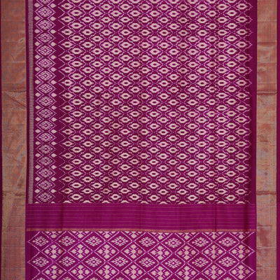 Ikat Silk Magenta Saree