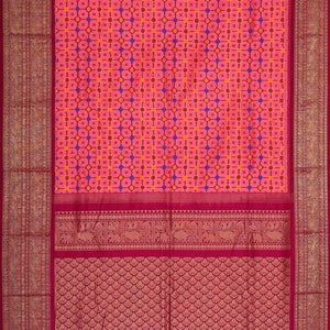 Kanchi Ikat Pink Saree