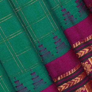 Gadwal Silk Teal Green Saree