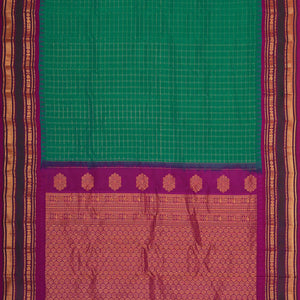 Gadwal Silk Teal Green Saree