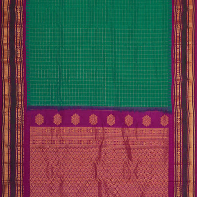 Gadwal Silk Teal Green Saree