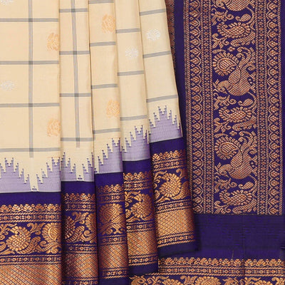 Gadwal Silk Cream Saree