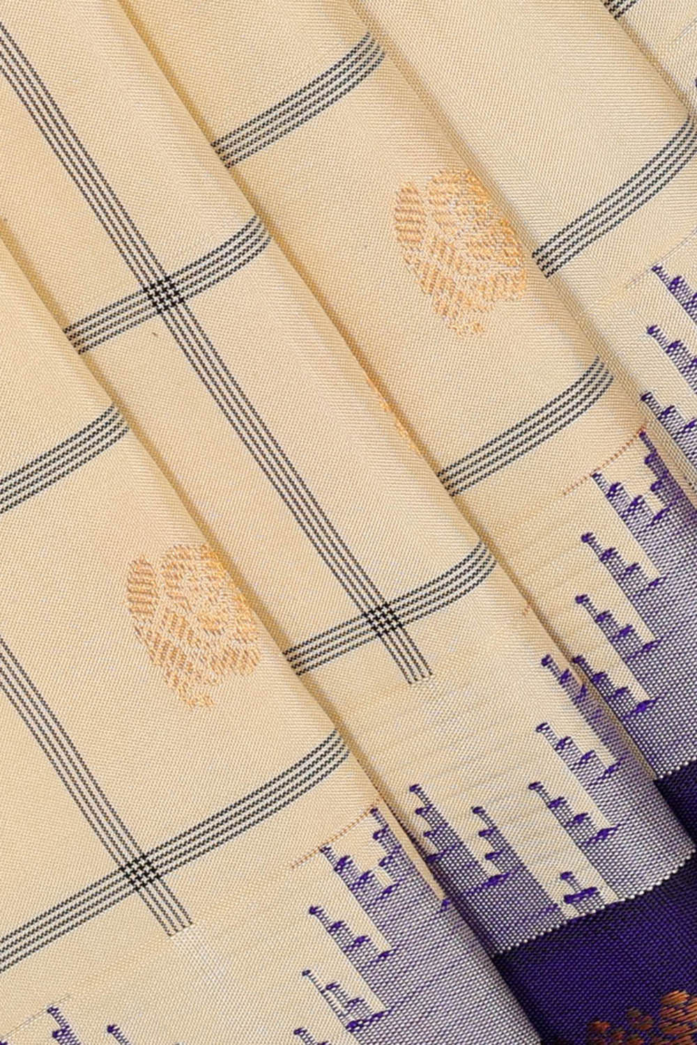 Gadwal Silk Cream Saree