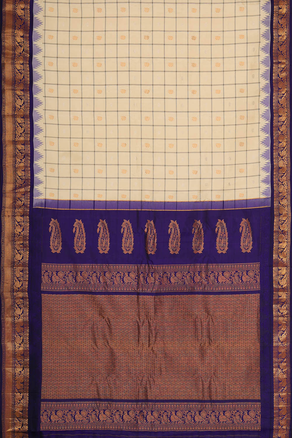 Gadwal Silk Cream Saree