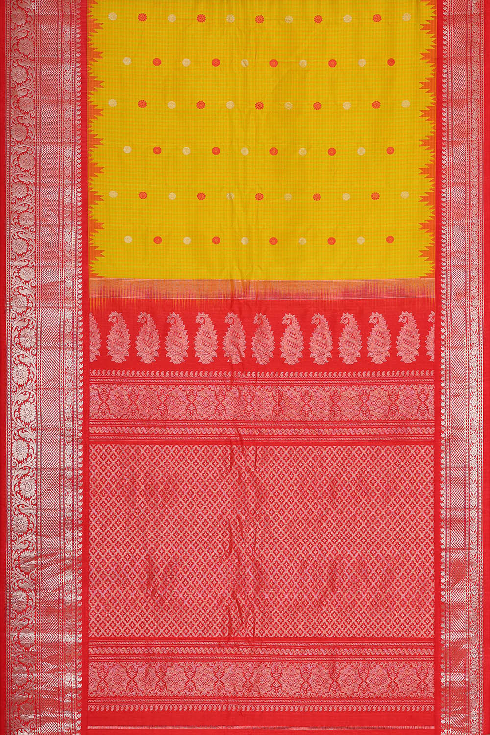 Gadwal Silk Yellow Saree