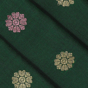 Gadwal Silk Bottle Green Saree