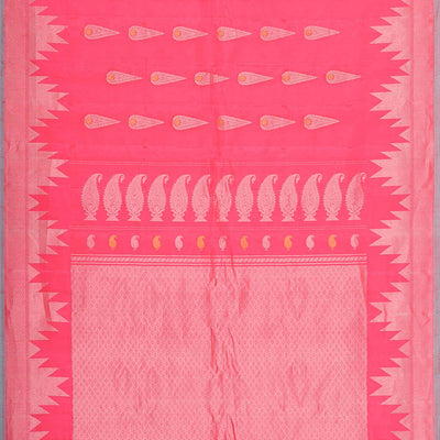 Gadwal Silk Peach Pink Saree