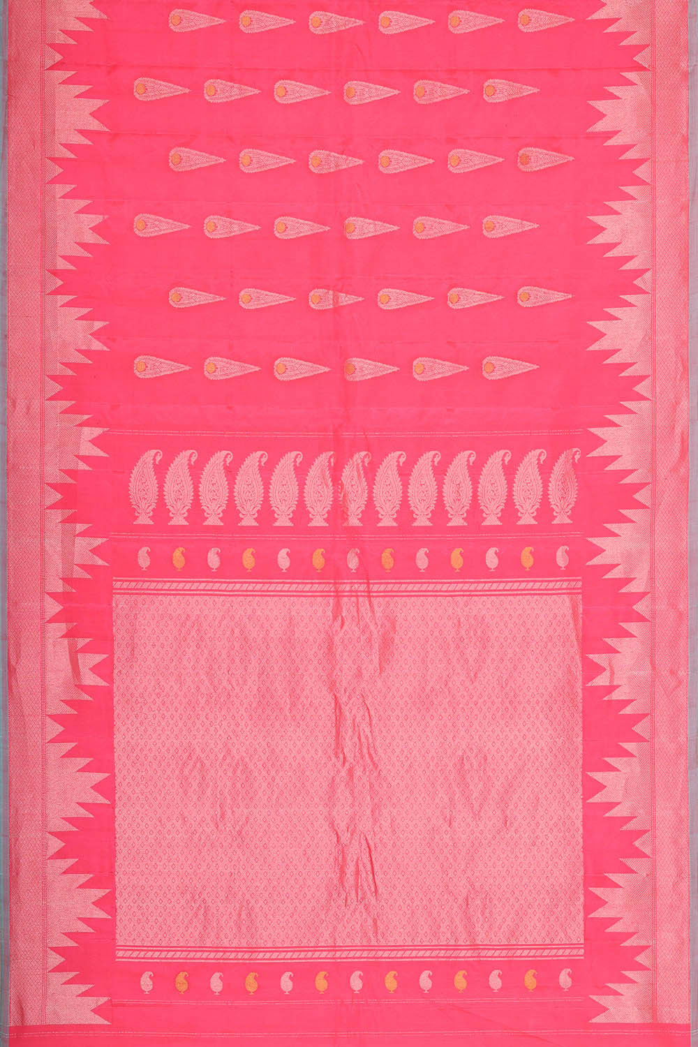 Gadwal Silk Peach Pink Saree